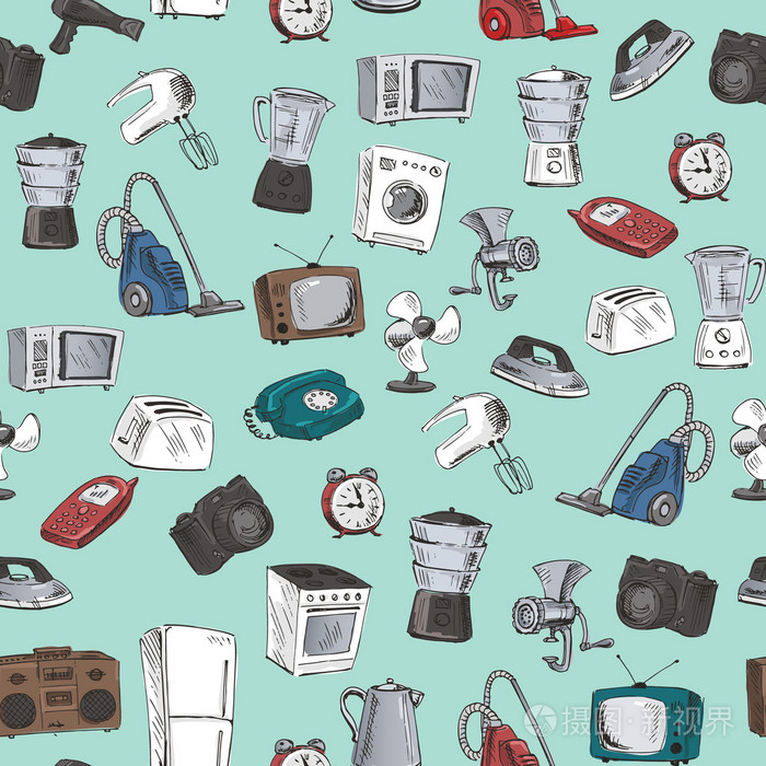 手繪家用電器無(wú)縫